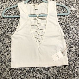 BRAND NEW* with tags SM CREAM  crop top forever 21